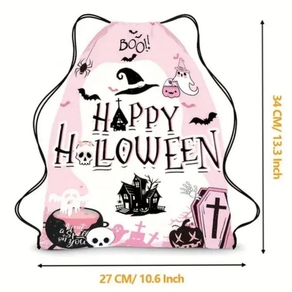Halloween Horror ✦ Graphic Drawstring Backpacks ✦ Lightweight Rope Gym Bags - Picture 5 of 9